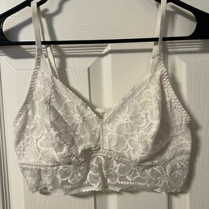 PINK by VS white lace bralette size L
